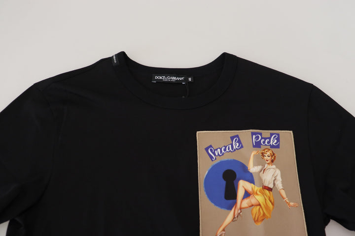 Chic black cotton T-shirt for the modern man