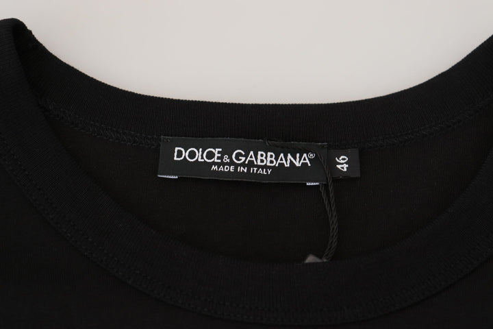Chic black cotton T-shirt for the modern man