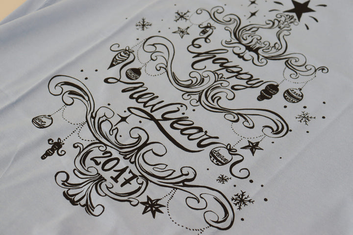 Hellblau Frohes Neues Jahr 2017 T-Shirt aus Baumwolle