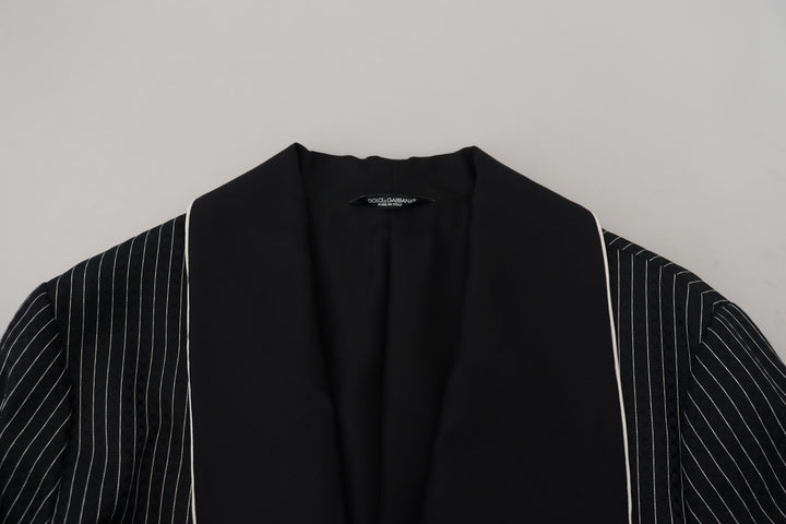 Schwarze Robe Gestreifte DG Patch Jacke Männer Blazer