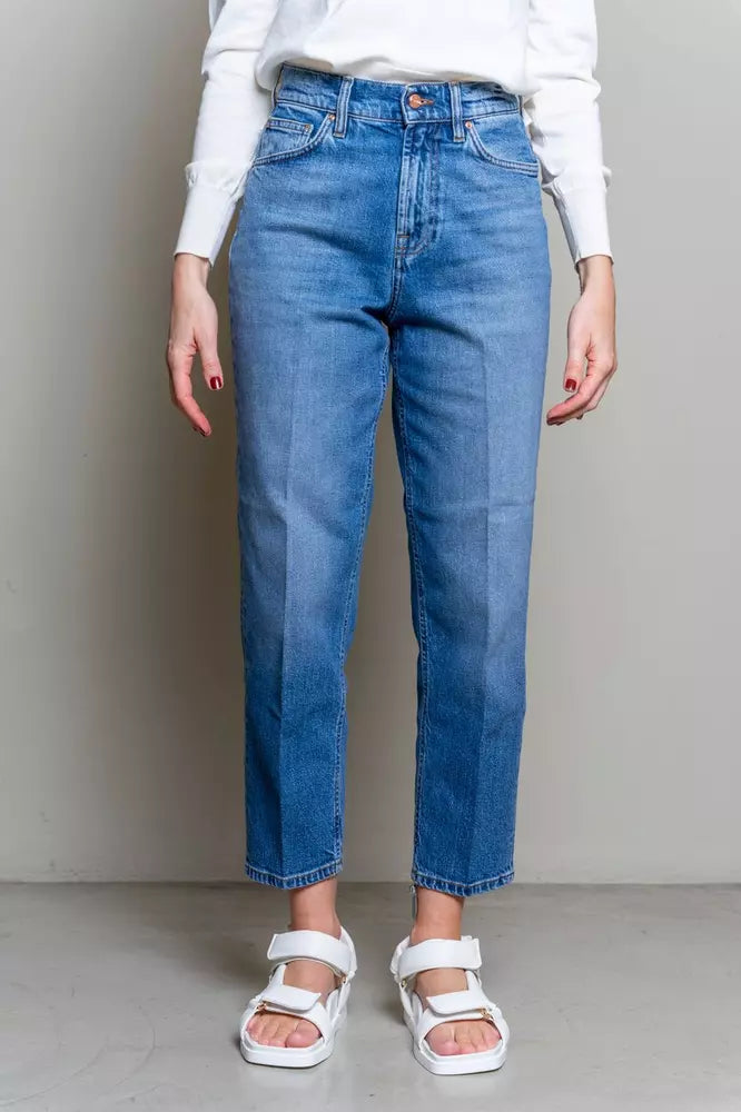 Blaue Baumwolle Frauen Jeans