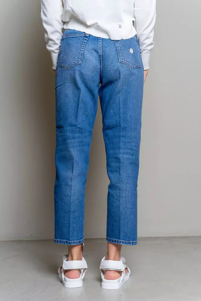 Blaue Baumwolle Frauen Jeans