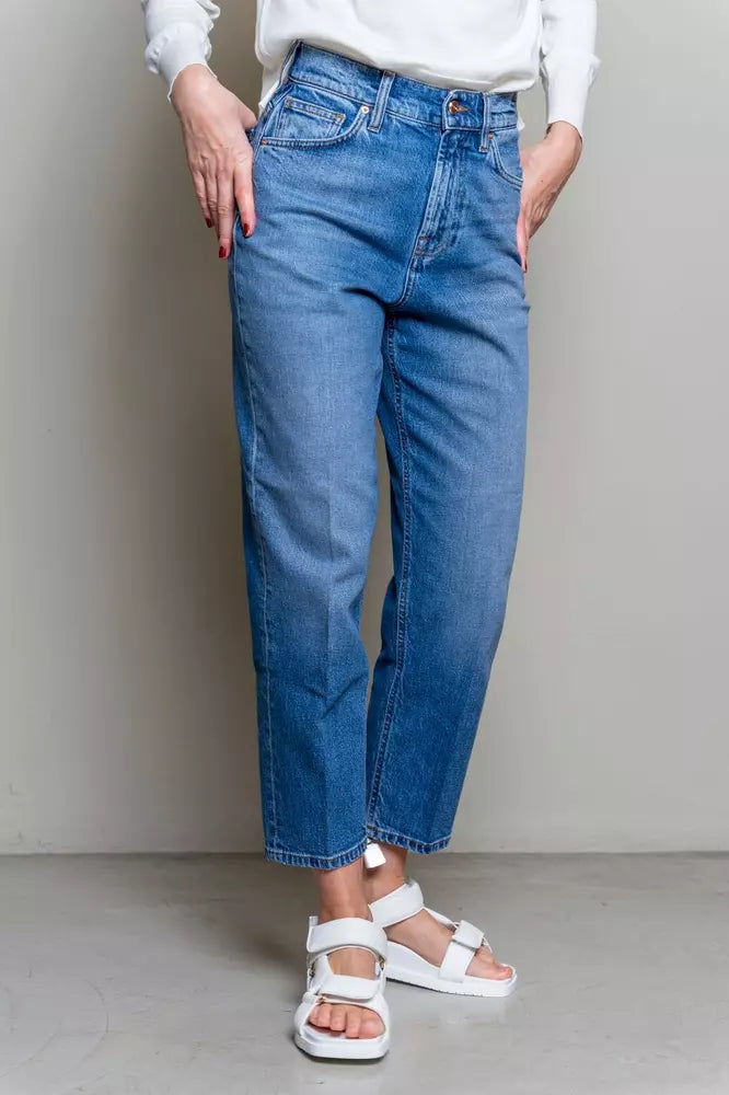 Blaue Baumwolle Frauen Jeans