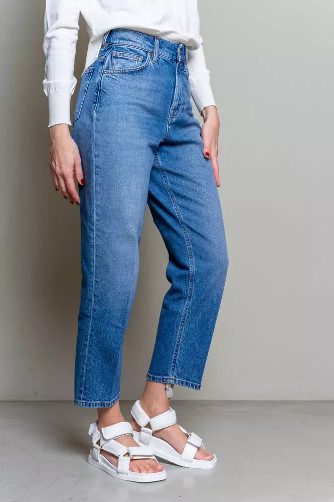 Blaue Baumwolle Frauen Jeans