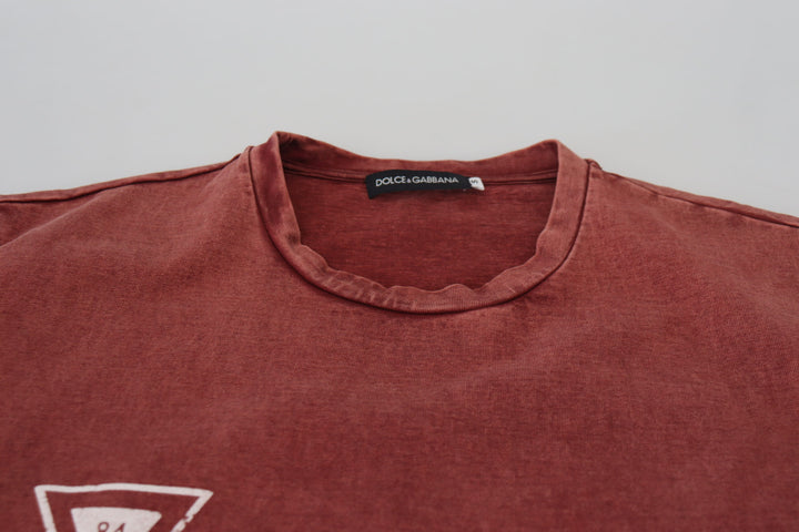 Elegant maroon printed cotton T-shirt