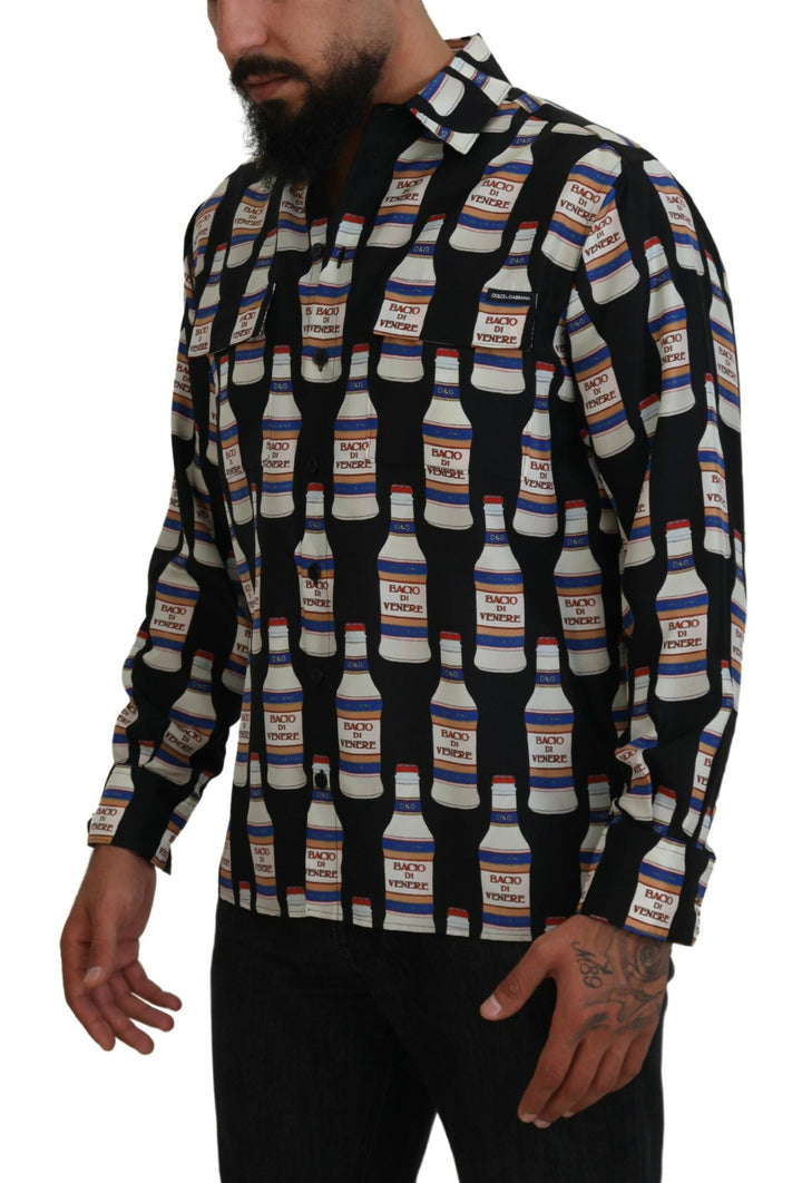 Elegant silk shirt with long sleeves