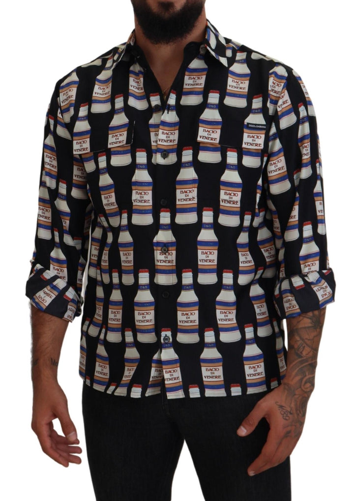 Elegant silk shirt with long sleeves