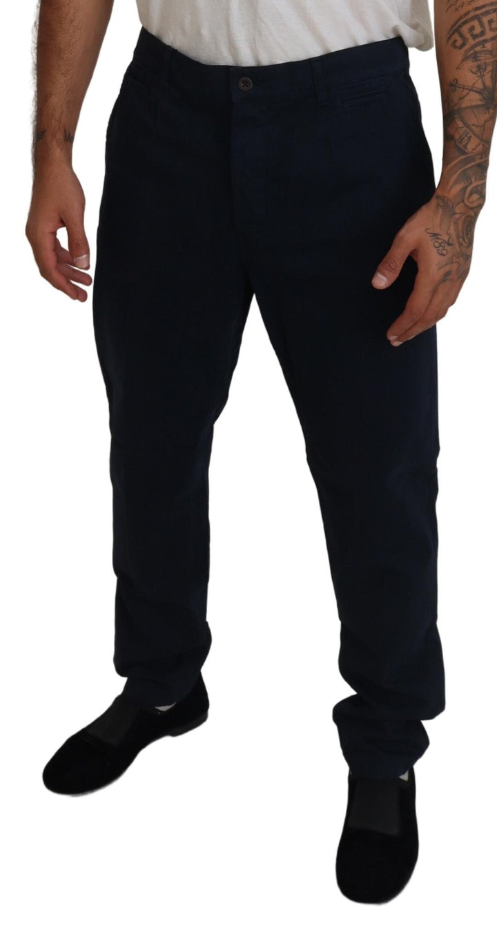 Blaues Baumwollkleid Formelle Herrenhosen