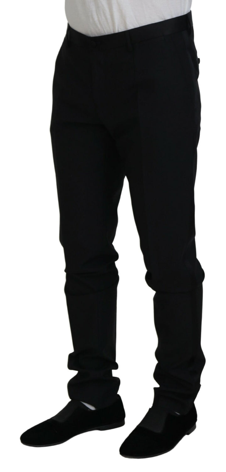 Elegant black suit trousers made of virgin wool blend