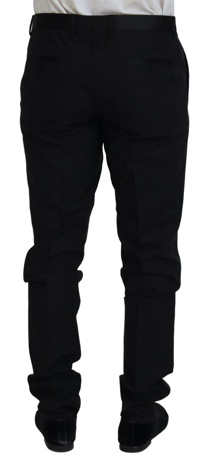 Elegant black suit trousers made of virgin wool blend
