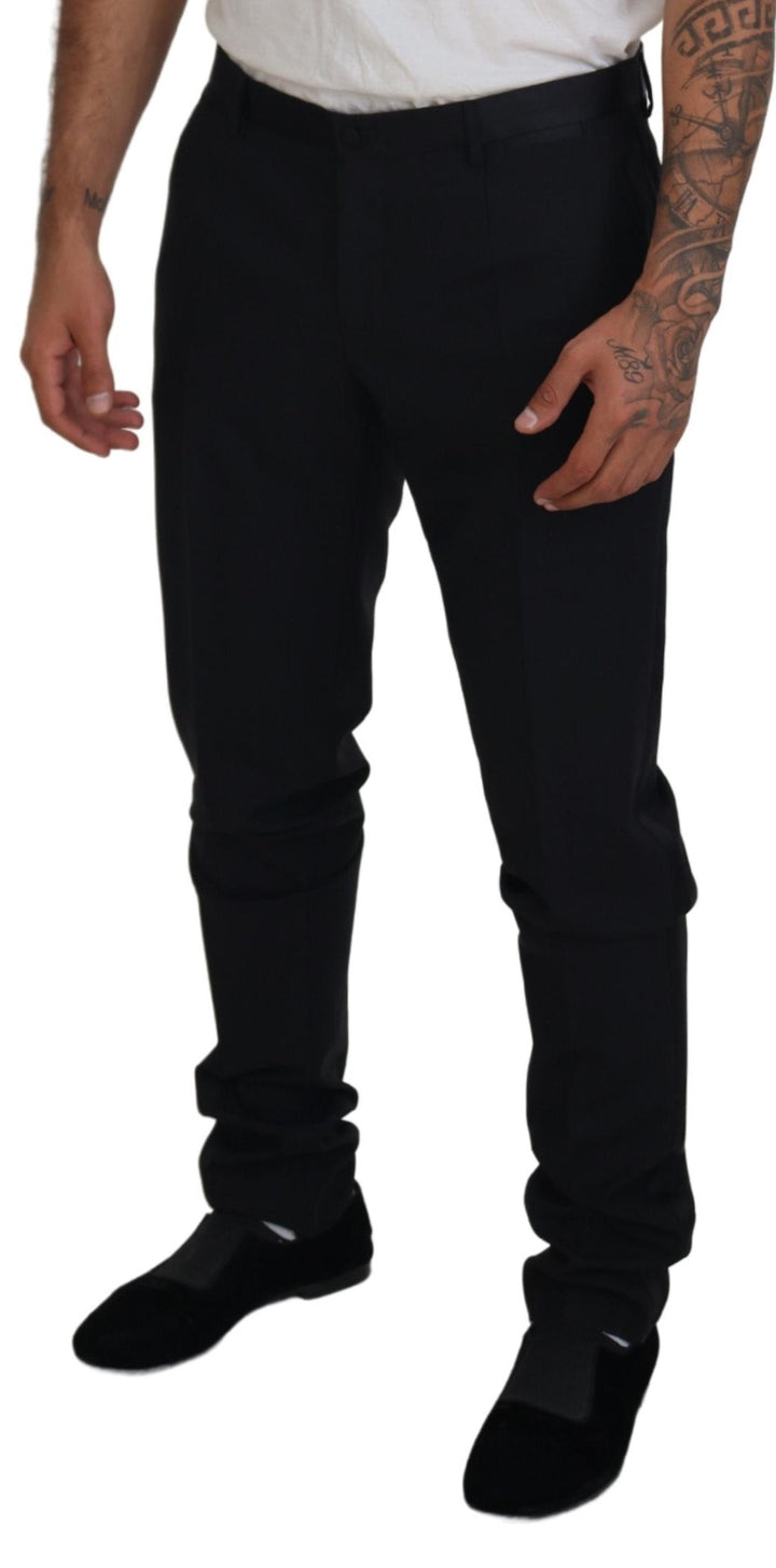 Elegant black suit trousers made of virgin wool blend