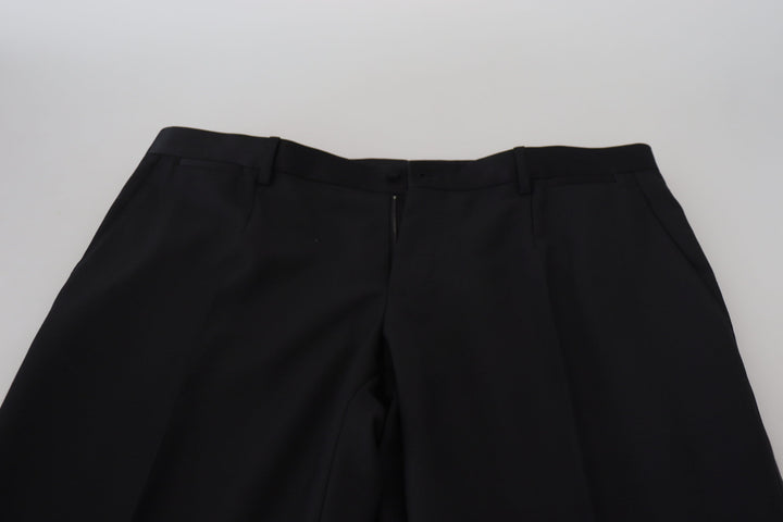 Elegant black suit trousers made of virgin wool blend