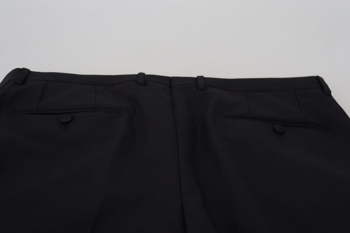 Elegant black suit trousers made of virgin wool blend