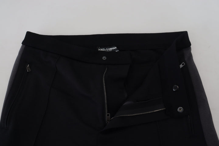 Elegant black jogger pants made from a luxurious wool blend