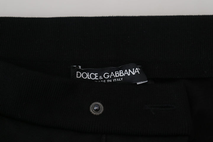 Elegant black jogger pants made from a luxurious wool blend