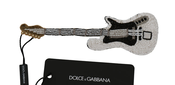 Gold Sequin Guitar Pin Brooch