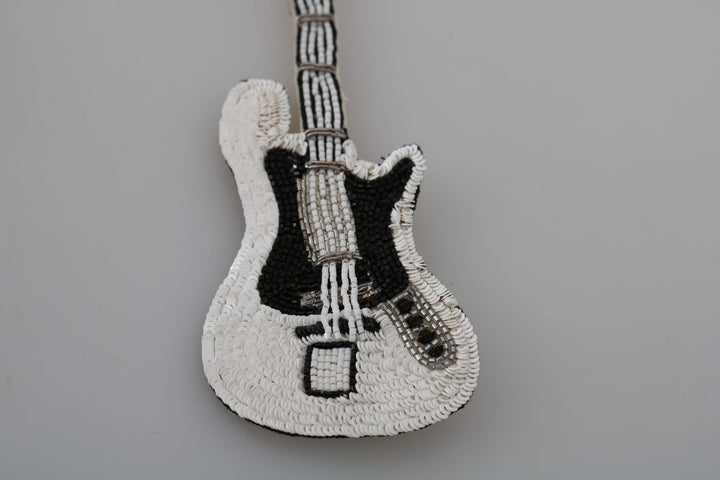 Gold Sequin Guitar Pin Brooch
