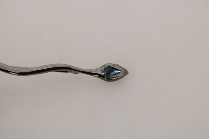 Elegant silver brooch with crystal decoration