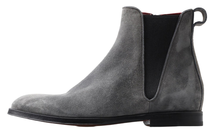Elegant grey Chelsea leather boots