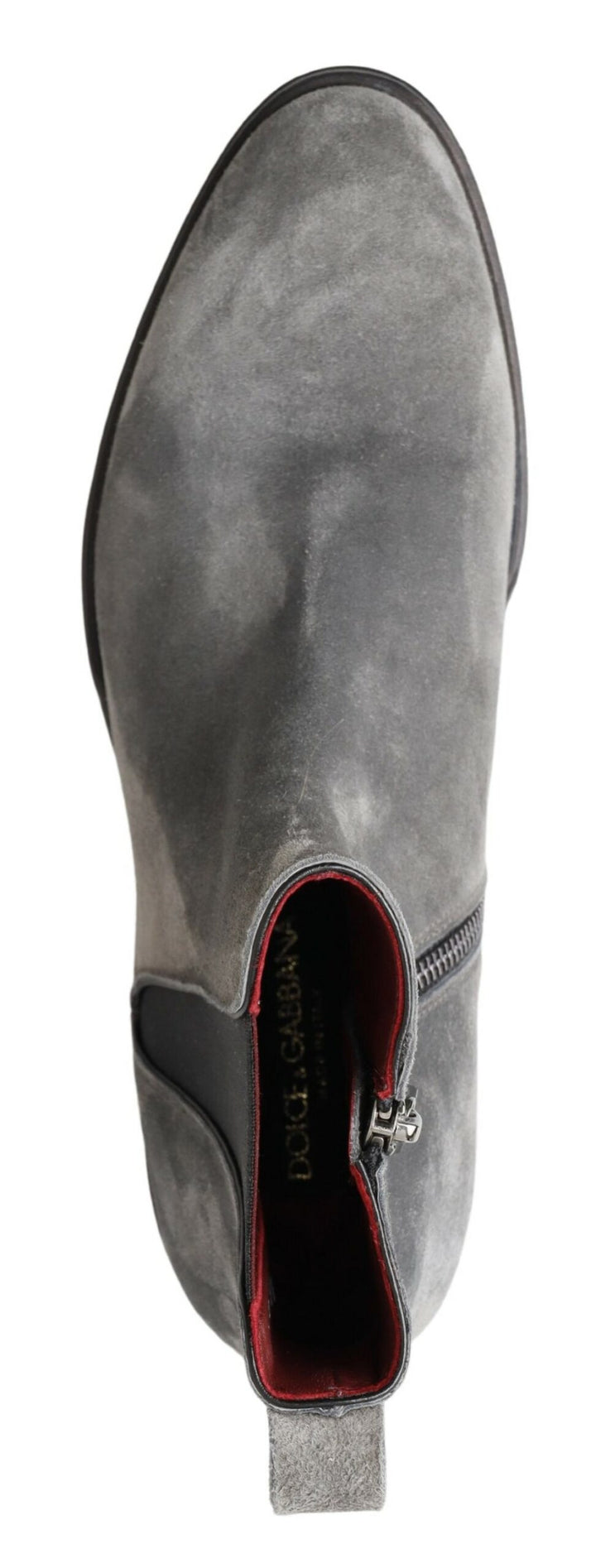 Elegant grey Chelsea leather boots