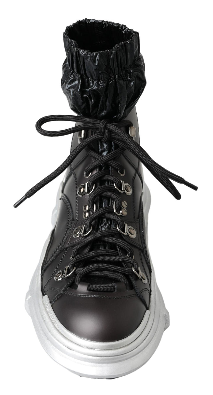 Schwarz Nylon Galileo High Top Turnschuhe Schuhe