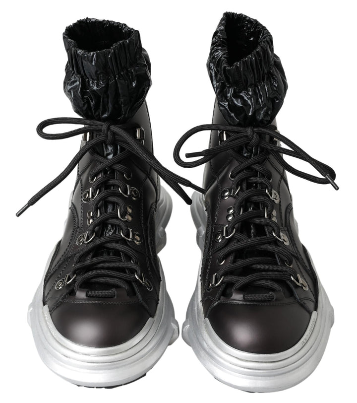 Schwarz Nylon Galileo High Top Turnschuhe Schuhe