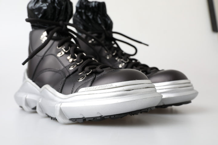 Schwarz Nylon Galileo High Top Turnschuhe Schuhe