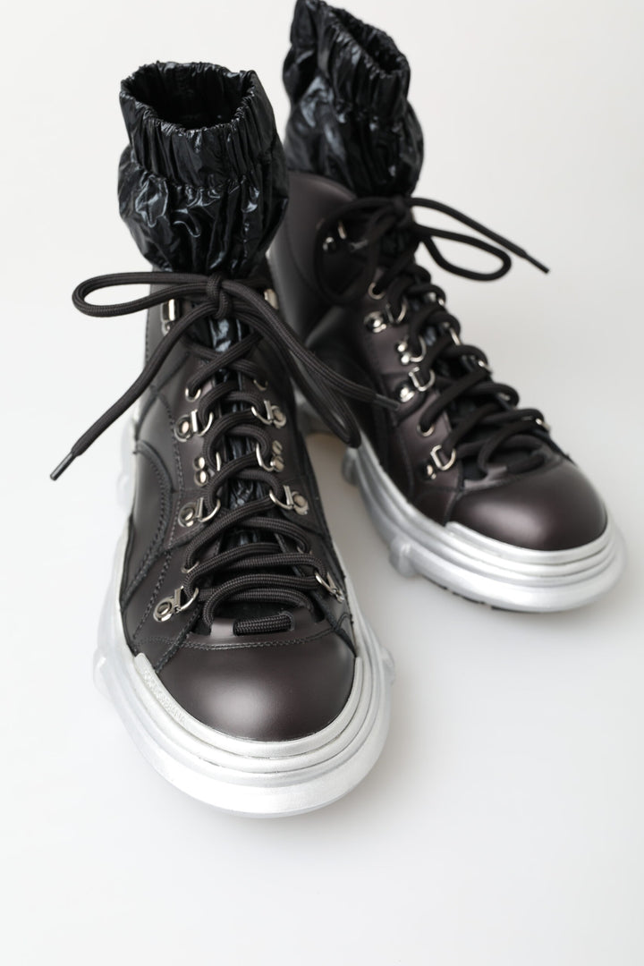 Schwarz Nylon Galileo High Top Turnschuhe Schuhe