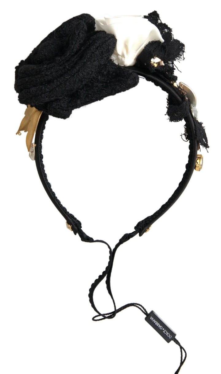 Diadem Stirnband Tiara Weiß Rose Kristall Haar Gold