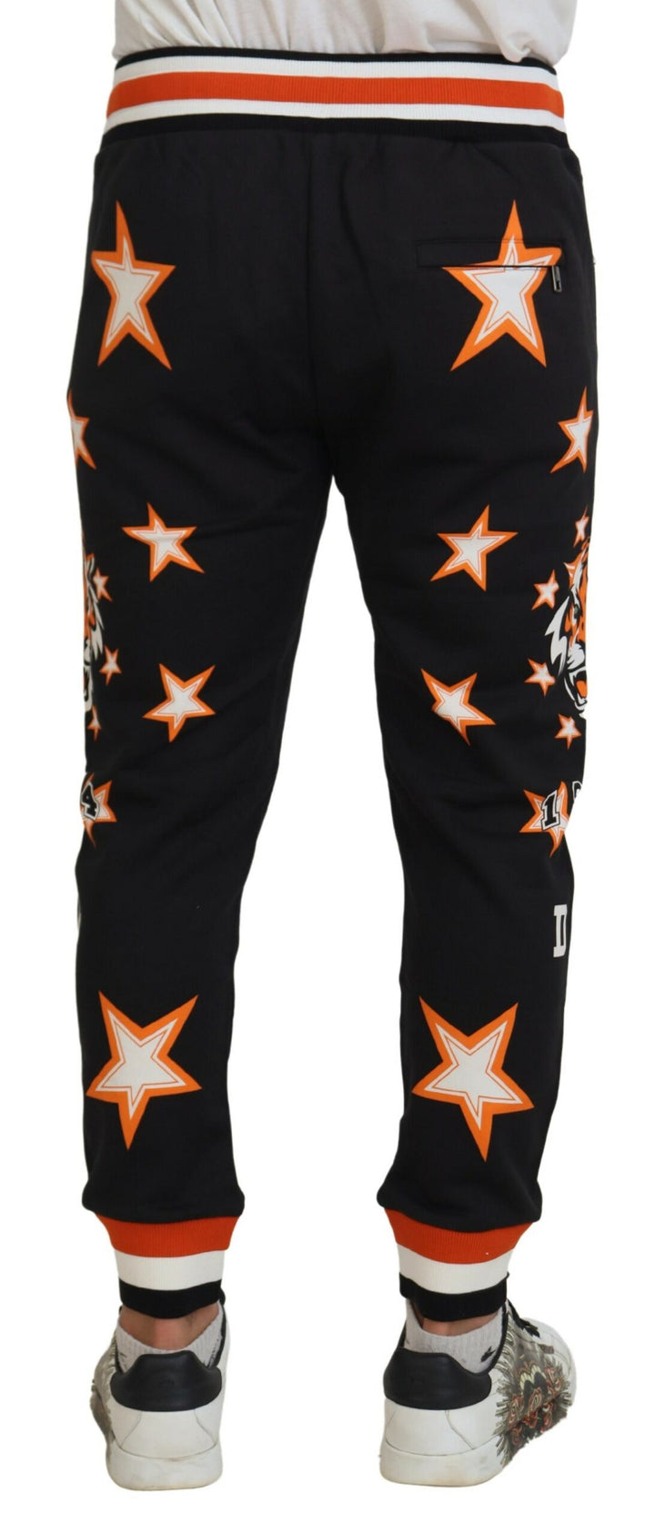 Schwarz Orange Star Hose Sporthose