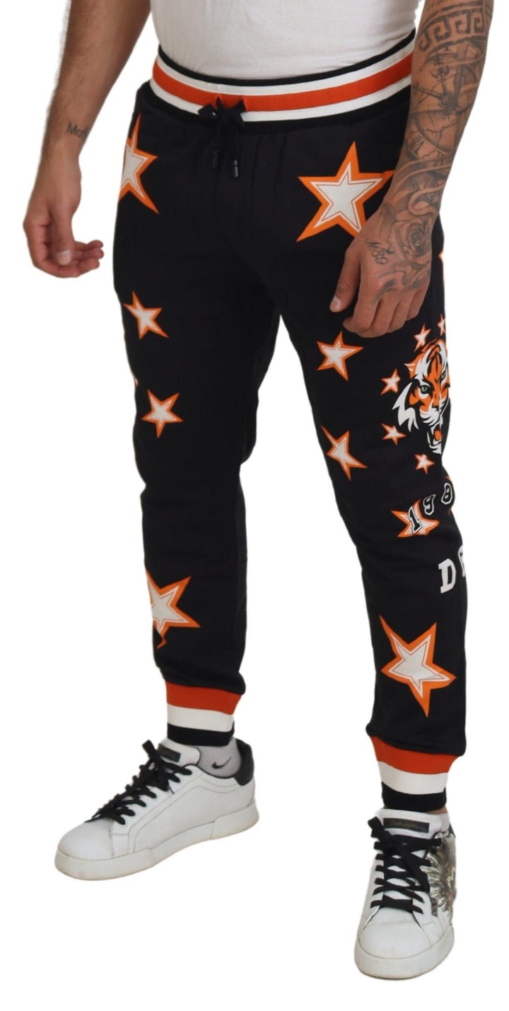 Schwarz Orange Star Hose Sporthose