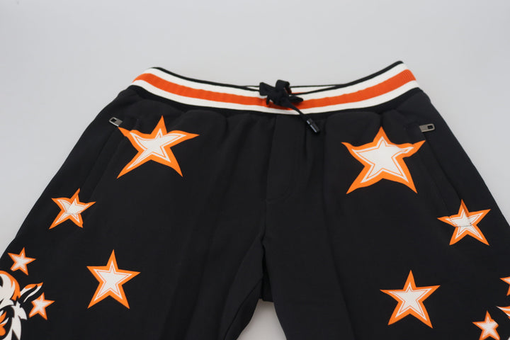 Schwarz Orange Star Hose Sporthose