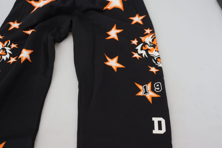 Schwarz Orange Star Hose Sporthose