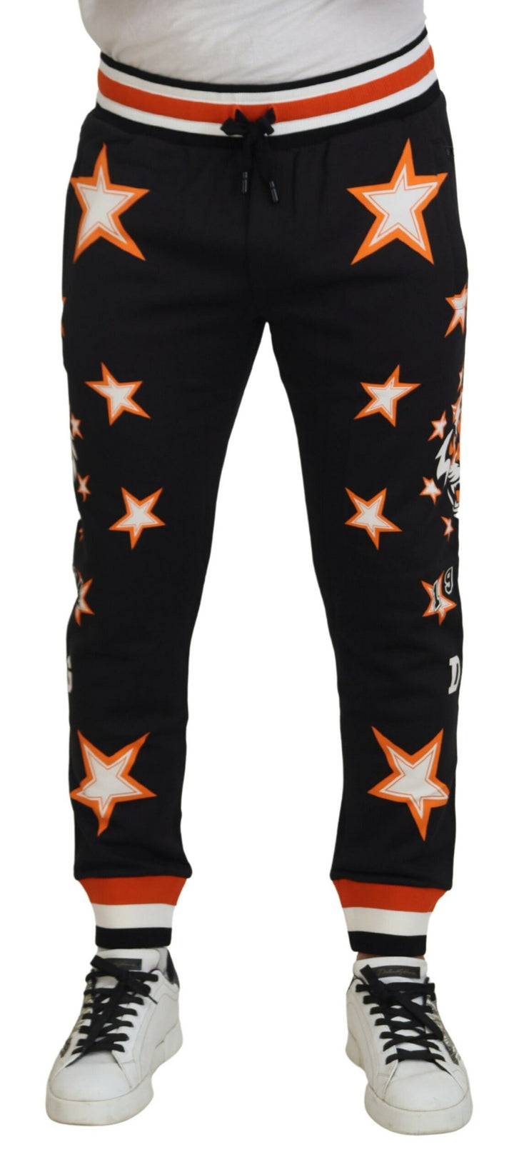 Schwarz Orange Star Hose Sporthose