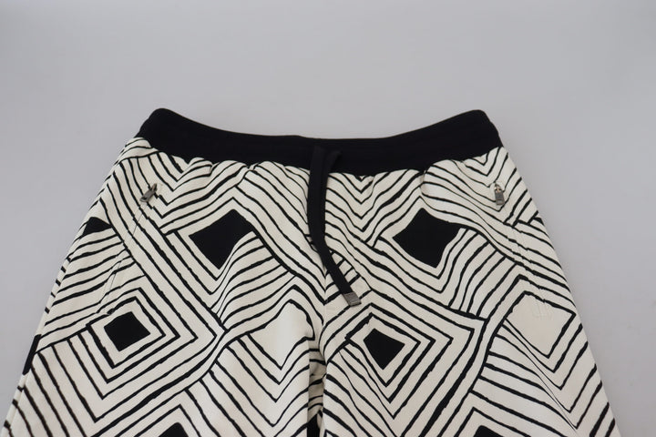 Schwarz-Weiß-Baumwollhosen Sporthosen