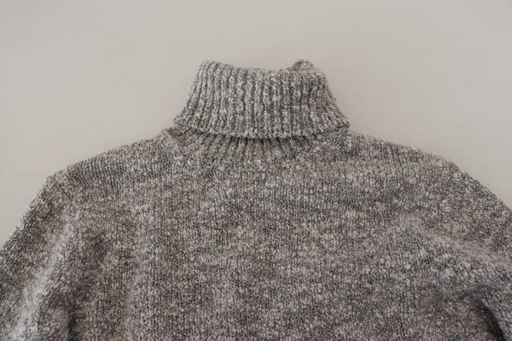 Elegant grey wool blend turtleneck sweater