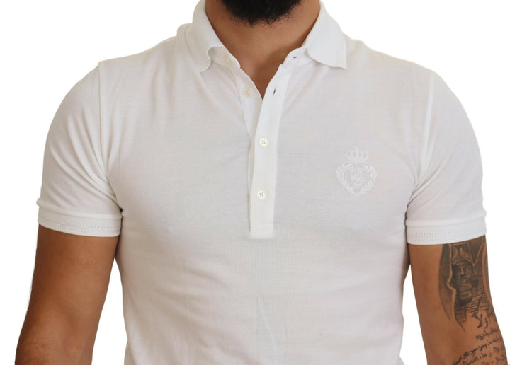 Weißes Logo-Polo-T-Shirt aus Baumwolle mit kurzen Ärmeln