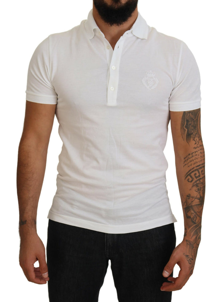 Weißes Logo-Polo-T-Shirt aus Baumwolle mit kurzen Ärmeln