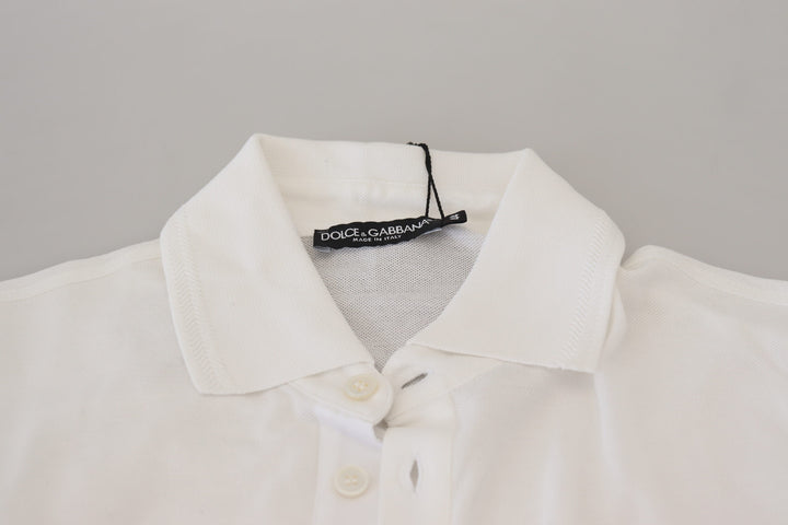 Weißes Logo-Polo-T-Shirt aus Baumwolle mit kurzen Ärmeln