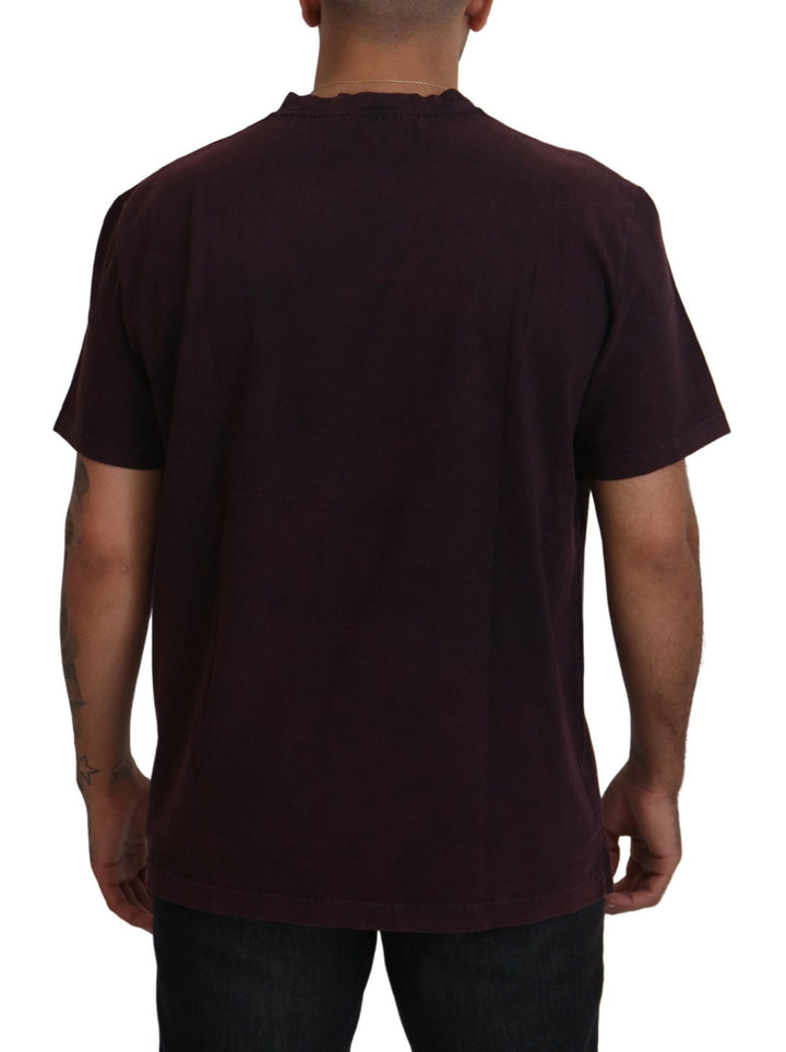 Elegant burgundy T-shirt with round neck