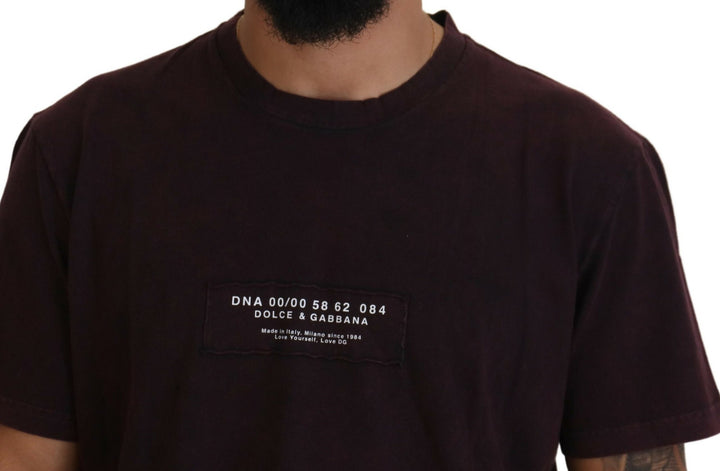 Elegant burgundy T-shirt with round neck