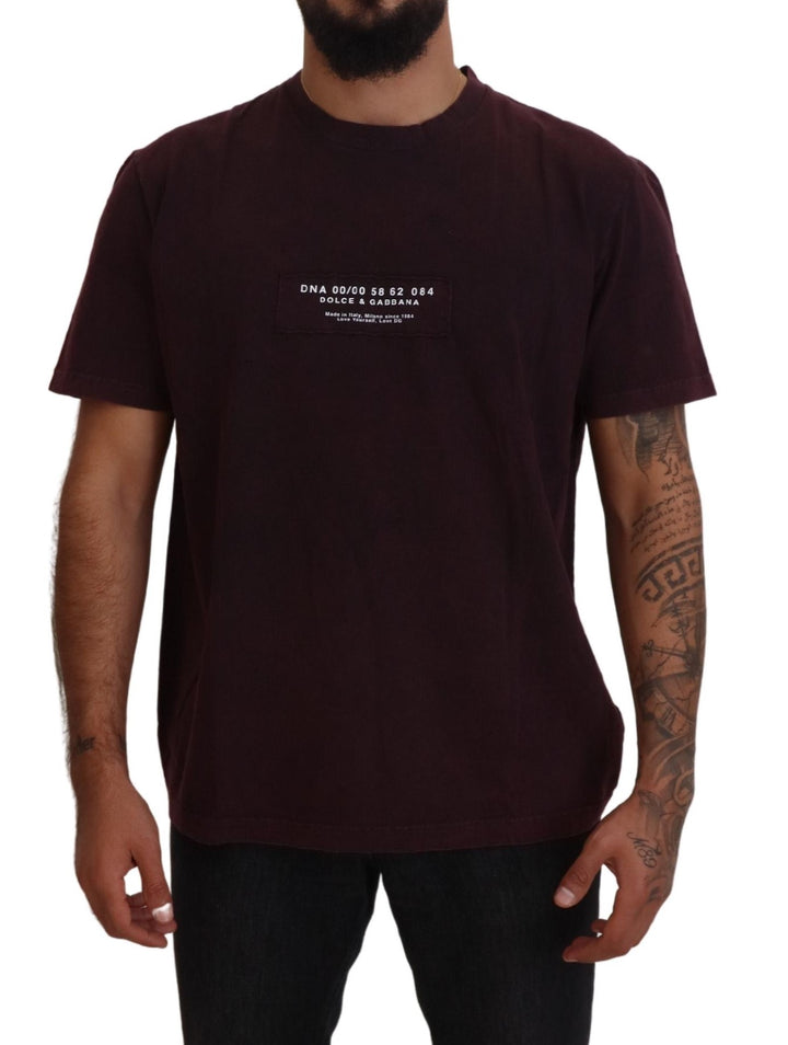 Elegant burgundy T-shirt with round neck