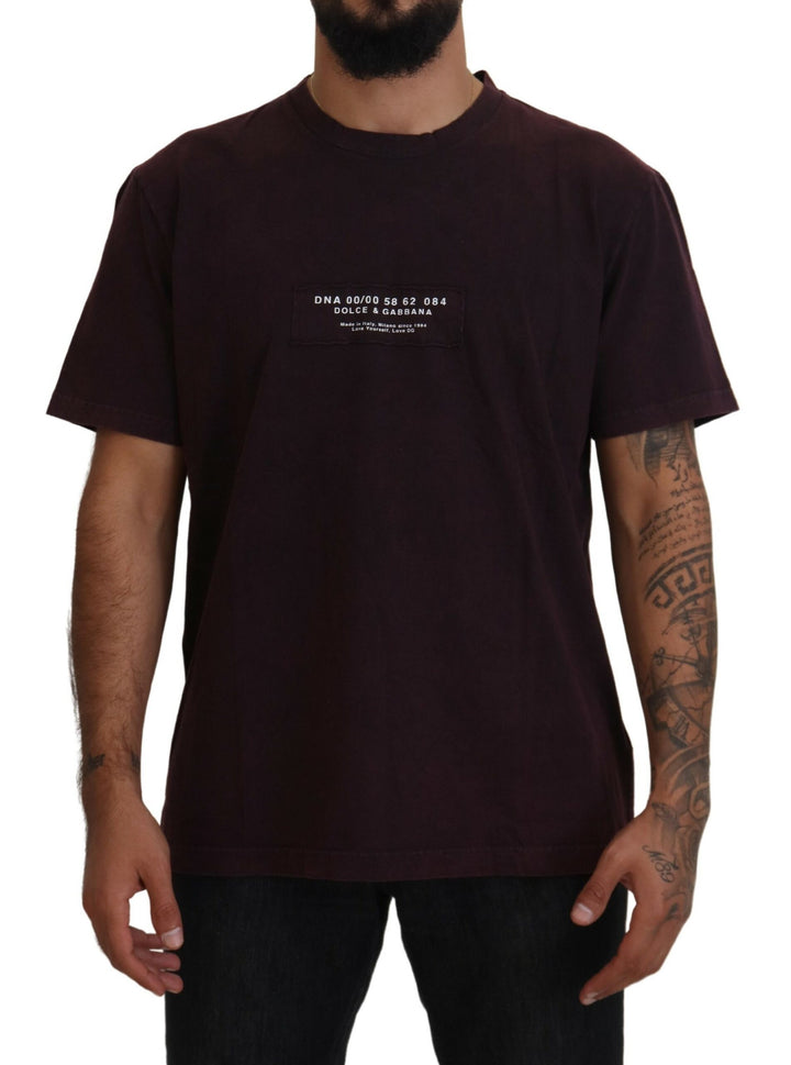 Elegant burgundy T-shirt with round neck