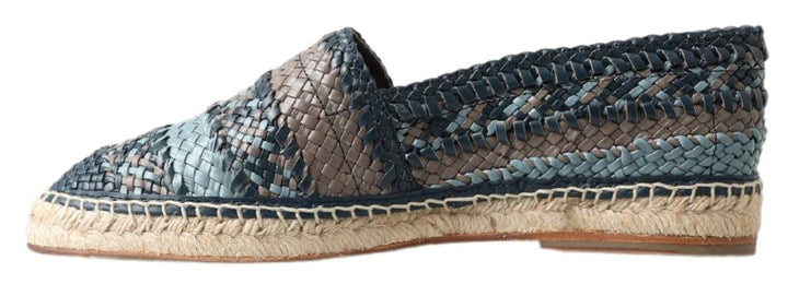 Blaugraue Leder Espadrille-Schuhe von Buffalo