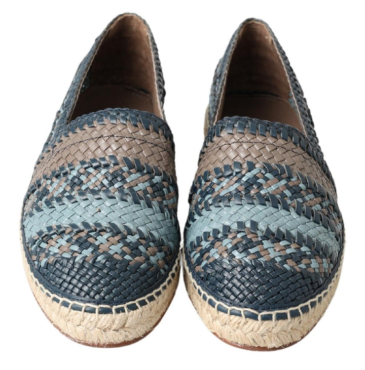 Blaugraue Leder Espadrille-Schuhe von Buffalo