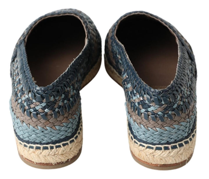 Blaugraue Leder Espadrille-Schuhe von Buffalo