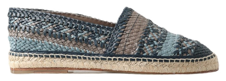 Blaugraue Leder Espadrille-Schuhe von Buffalo