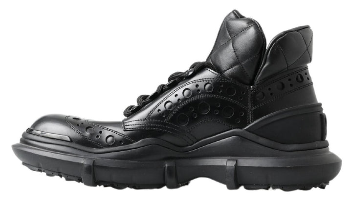 Schwarze Lederstiefel für die Freizeit