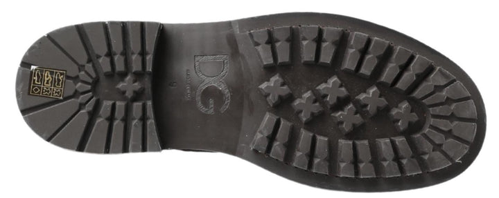 Schwarz Gray Leder Mid Calf Stiefel Schuhe