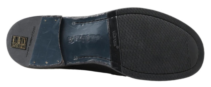 Equisite Black leather lace-up boots